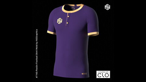 NS-Pasión Football Shirt for CLO3D & Marvelous Designer