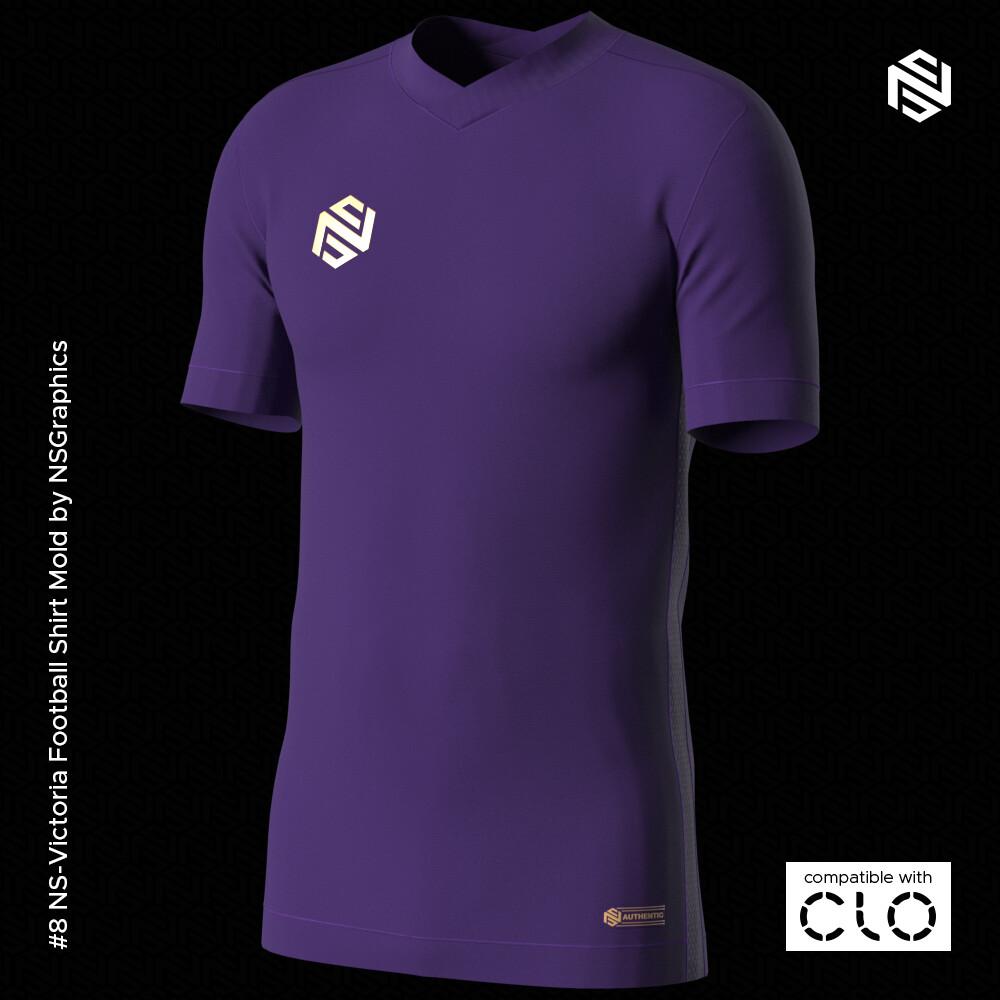 adidas Authentic Football Shirt for CLO3D-Marvelous Designer 3D model