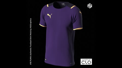 PUMA Authentic Football Shirt for CLO3D & Marvelous Designer