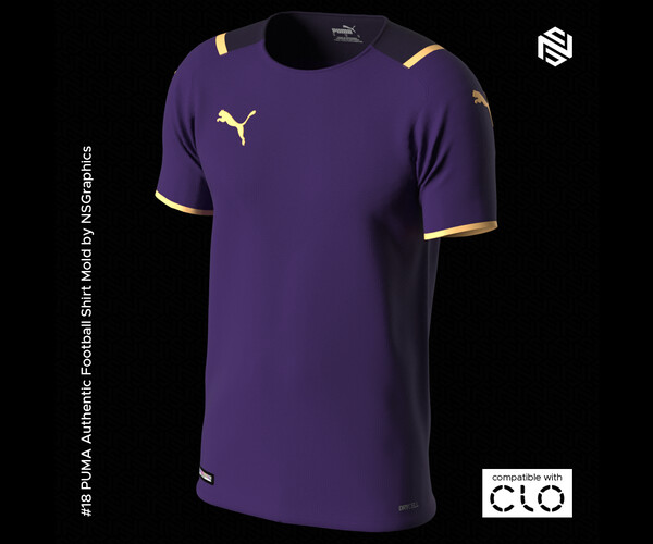 ArtStation PUMA Authentic Football Shirt for CLO3D & Marvelous Designer Resources