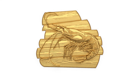 Shrimp carved cnc 3D print model