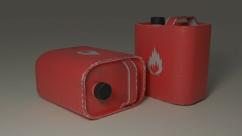 Lowpoly PBR jerrycan game ready canister Low-poly 3D model