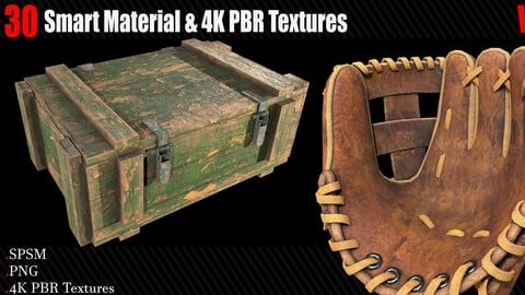 30 High Quality and Procedural Smart Materials + 4K PBR Texture Vol 2