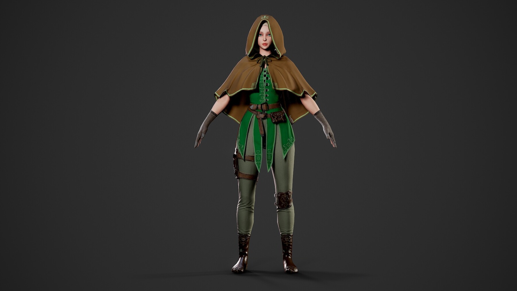 ArtStation - Archer Girl Low-poly 3D model | Game Assets