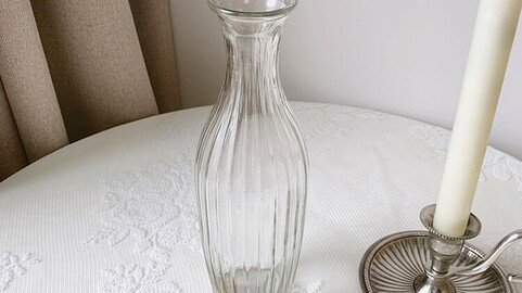 vertical striped glass vase