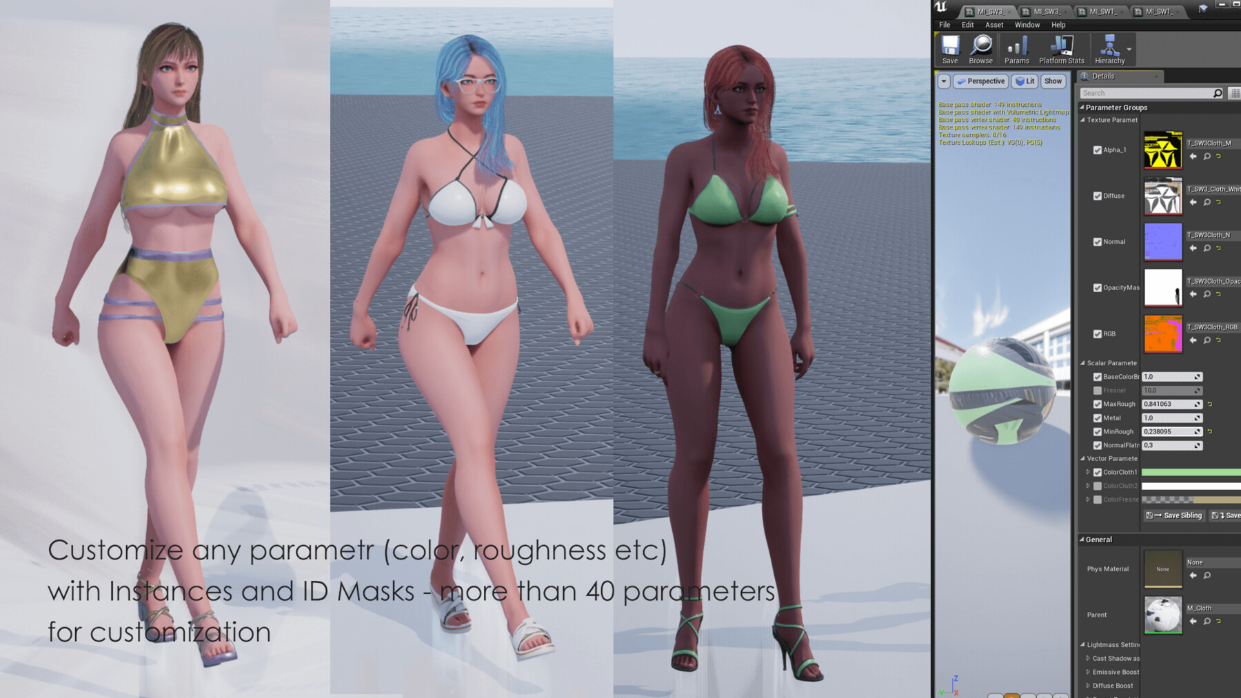 ArtStation - Girls in Swimsuits - Game-Ready Low-poly 3D Characters Pack |  Game Assets