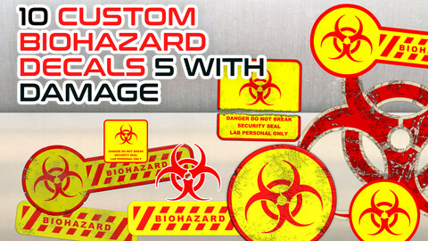 Biohazard Decals With Damage