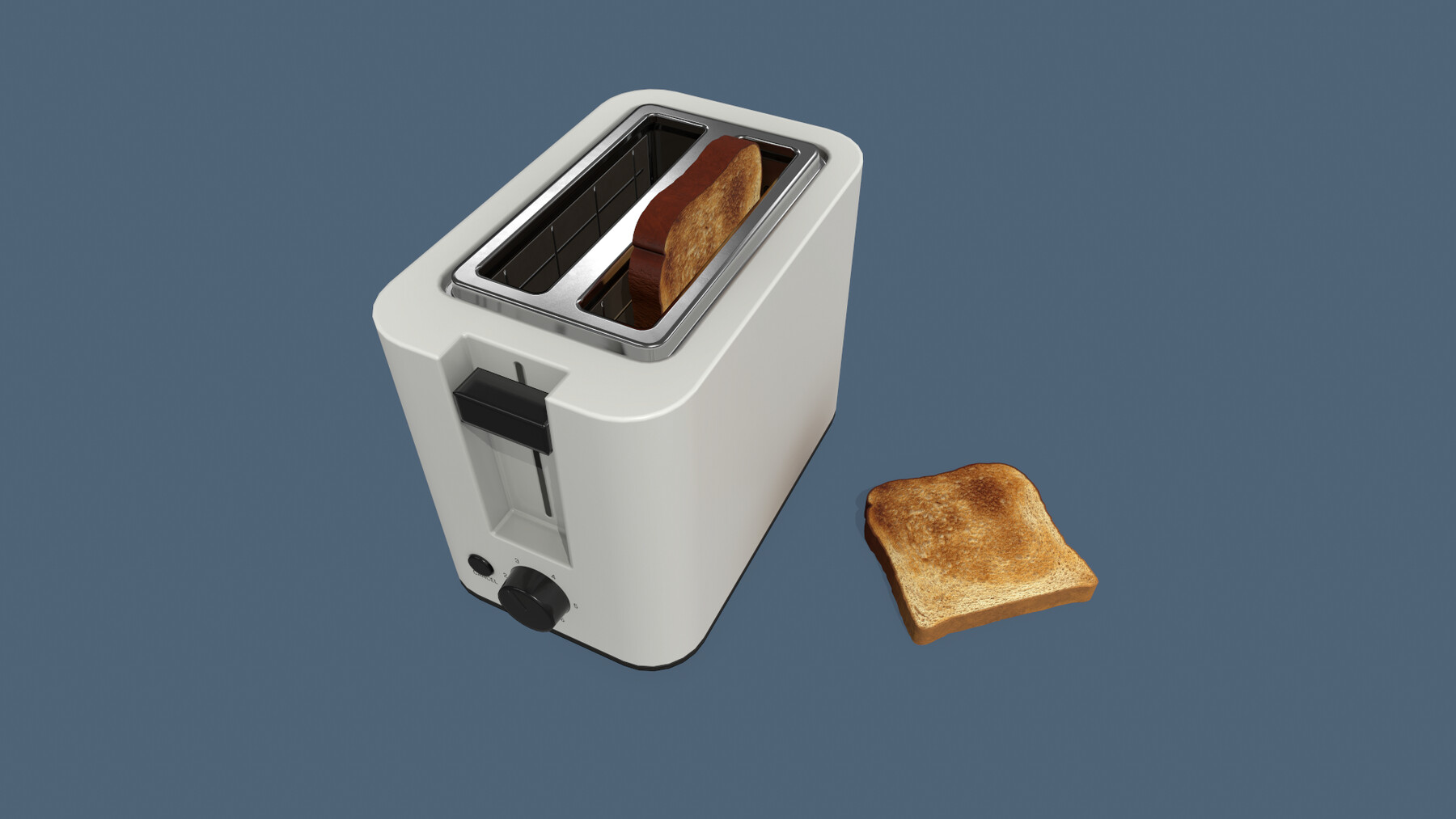 Premium PSD  3d rendering of purple toaster object