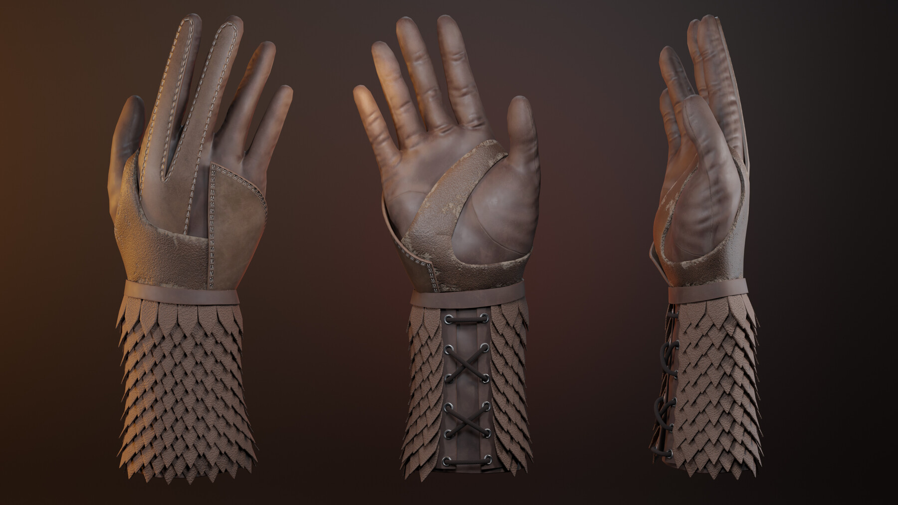 ArtStation - Fingerless leather glove