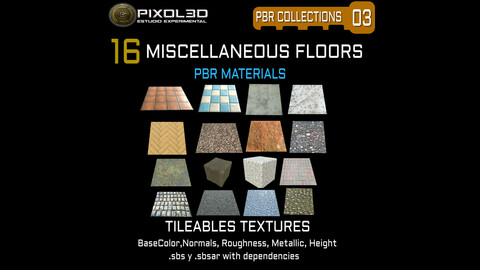 Miscellaneous Floors 16 PBR Tileable Textures