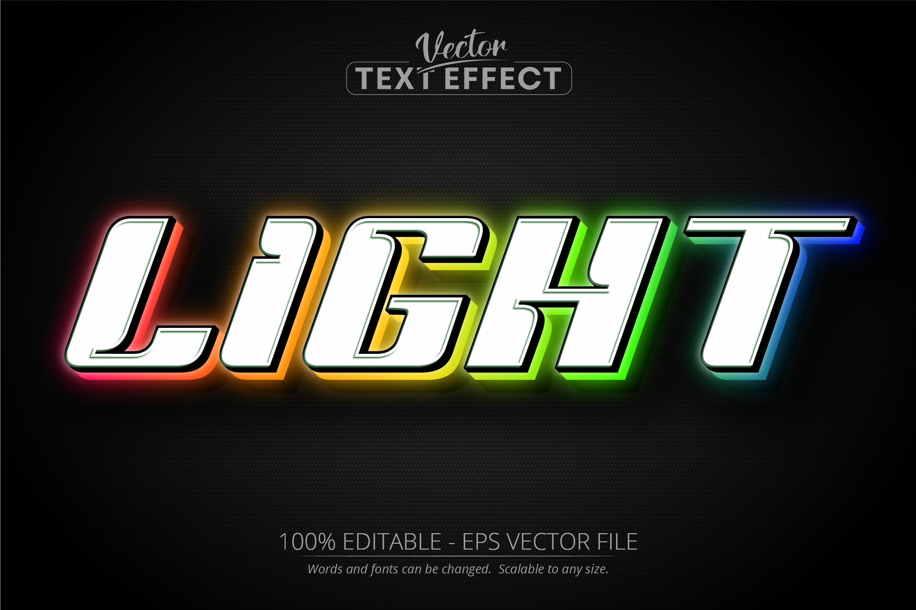 ArtStation - Neon glowing text effect, light colorful text style ...