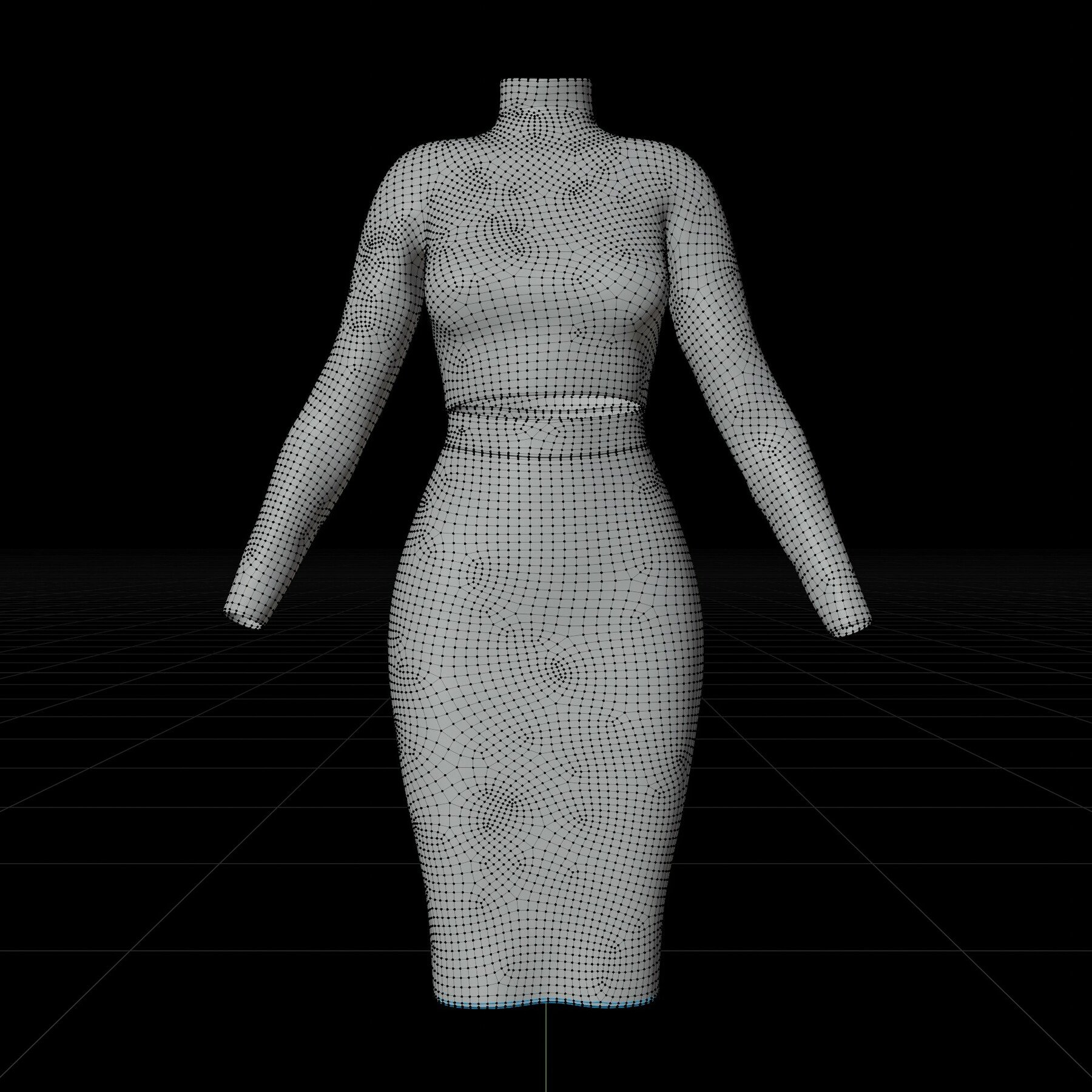 Artstation - 3d Christmas Outfit - Knit Cropped Sweater And Skirt 