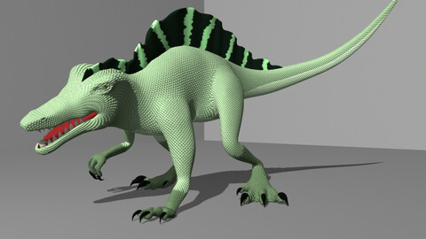 Semi-Realistic Rigged Spinosaurus for Maya
