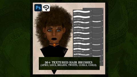 Photoshop\Clip Studio Paint textured hair complete brush pack by Seyi Deola (Standard)