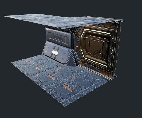 ArtStation - Sci Fi Modular Corridor 3D model Low-poly | Game Assets