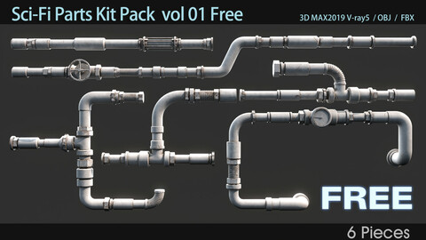 Sci-Fi Parts Kit Pack  vol 01 Free