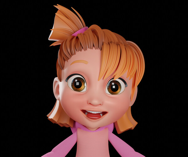 ArtStation - Cartoon Girl - Fully Rigged | Game Assets