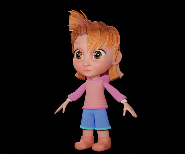 ArtStation - Cartoon Girl - Fully Rigged | Game Assets