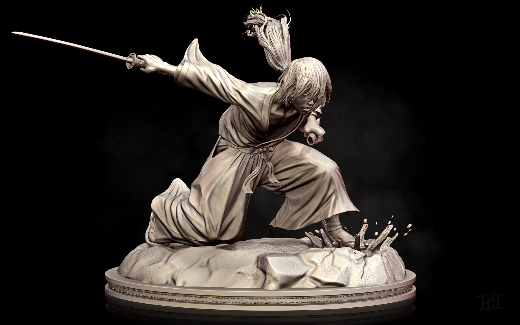 Artstation Kenshin Himura Digital 3d Sculpture Resources 