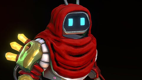 Stylized Robot Character, Mesh and Substance Smart Materials