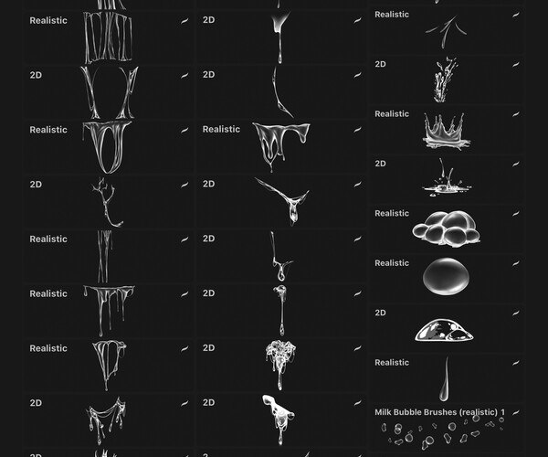 ArtStation Milk Brushes for Procreate (Realistic + 2D) 2 Brushes