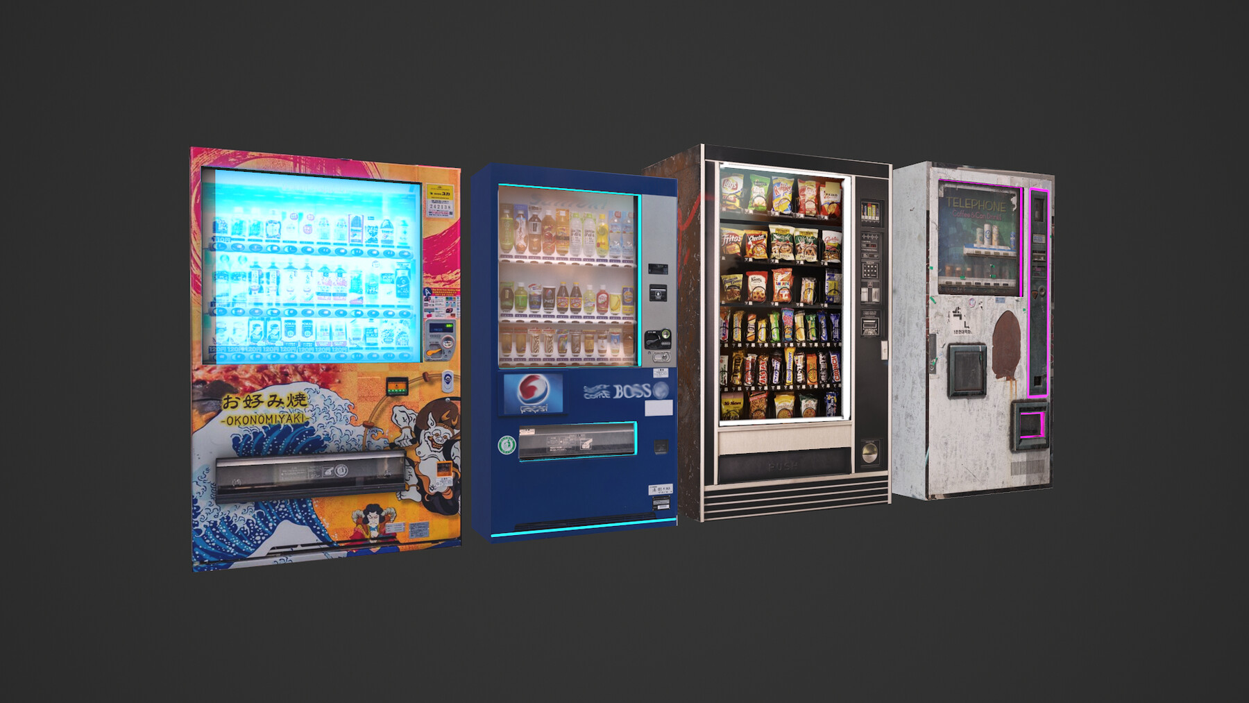 ArtStation SciFi Vending Machine Pack Game Assets