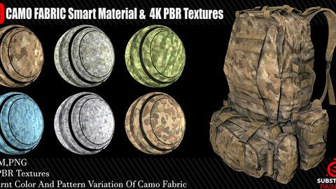 50 Camo Fabric Smart Material + 4K PBR Texture