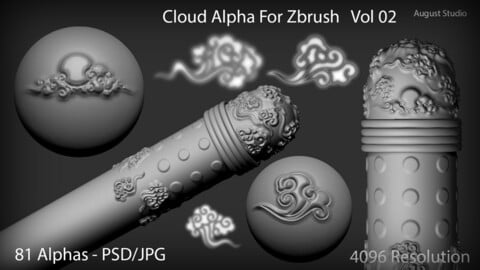 Cloud Alphas For Zbrush - Vol 02