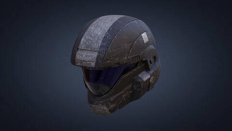 halo ODST helmet game-ready Low-poly 3D model