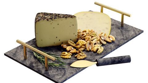 3D model / Food Set 10 / Cheese Board with Walnuts