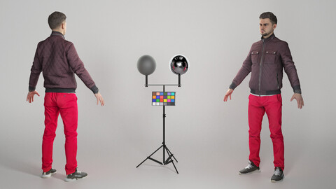 Man in red pants ready for animation 350