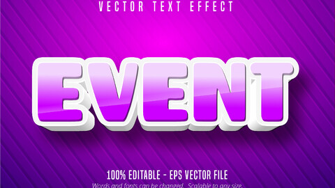 Event text, cartoon style editable text effect