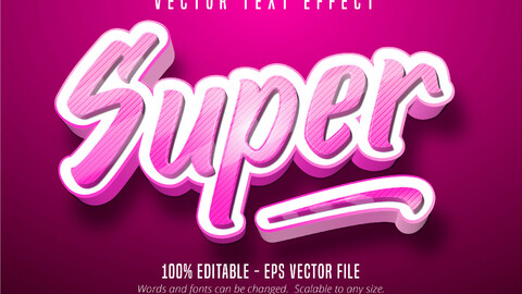 Super text, cartoon style editable text effect