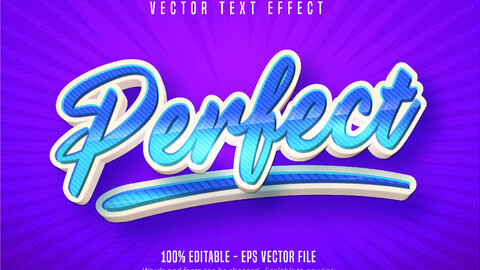 Perfect text, cartoon style editable text effect