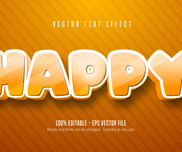 ArtStation - Happy text, cartoon style editable text effect | Artworks