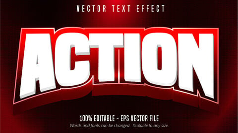 Action text, sport style editable text effect