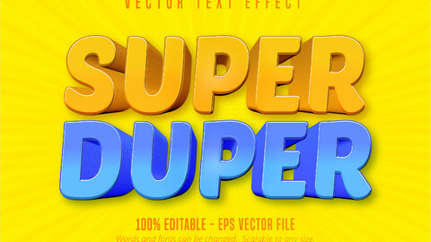 Super duper text, cartoon style editable text effect