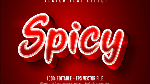 Spicy text, red color editable text effect