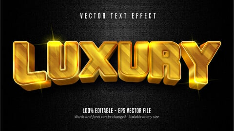 Luxury text, shiny golden style editable text effect