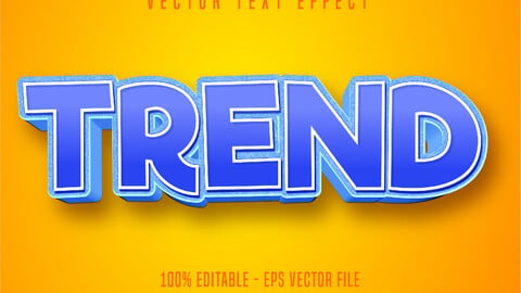 Trend text, cartoon style editable text effect