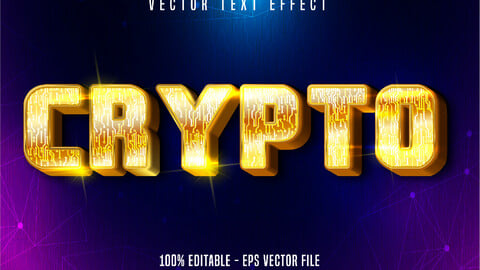 Crypto text, shiny gold style editable text effect