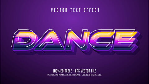 Dance text, pop art style editable text effect