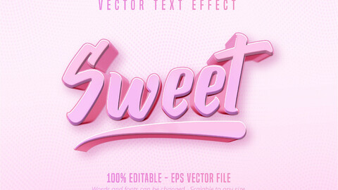 Sweet text, game style editable text effect