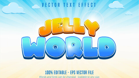 Jelly world text, game style editable text effect