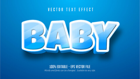 Baby text, cartoon style editable text effect