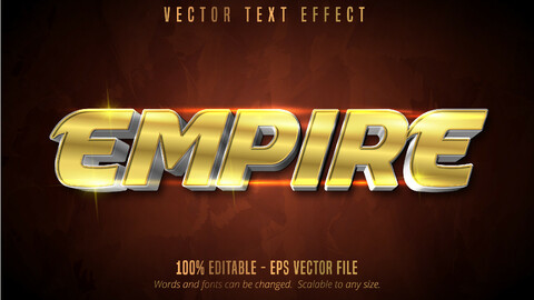 Empire text, shiny gold and silver style editable text effect