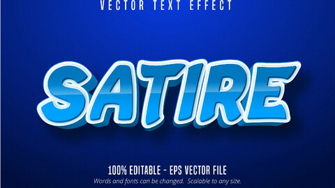 Satire text, cartoon style editable text effect