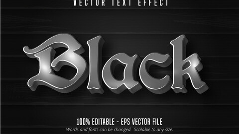 Black text, editable text effect on black wooden background