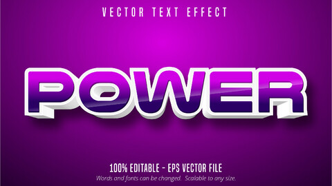 Power text, game style editable text effect