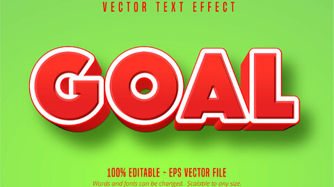 Goal text, game style editable text effect